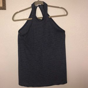 Navy & White Striped Summer Top